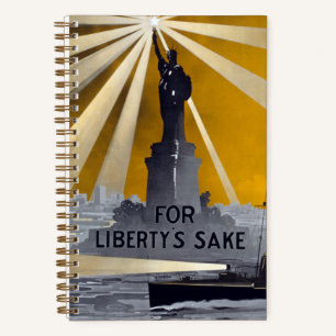 Freiheitsstatue Torch und Zweiter Weltkrieg der US Notizbuch