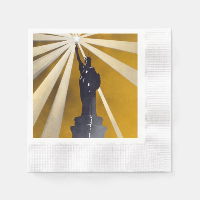 Freiheitsstatue Torch und Zweiter Weltkrieg der US Serviette (Vorderseite)
