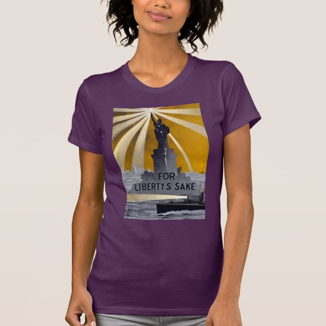 Freiheitsstatue Torch und Zweiter Weltkrieg der US T-Shirt (Vorderseite)