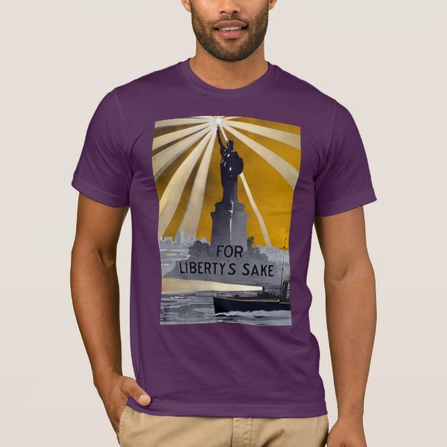Freiheitsstatue Torch und Zweiter Weltkrieg der US T-Shirt (Vorderseite)