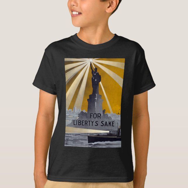 Freiheitsstatue Torch und Zweiter Weltkrieg der US T-Shirt (Vorderseite)