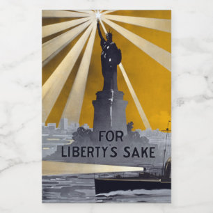 Freiheitsstatue Torch und Zweiter Weltkrieg der US Weinetikett