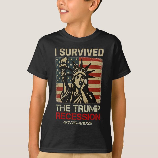 Freiheitsstatue überlebte ich die Trump-Rezession T-Shirt (Vorderseite)