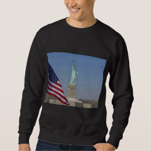 Freiheitsstatue und amerikanische Flagge Patriotis Sweatshirt