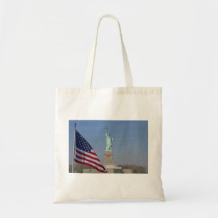 Freiheitsstatue und amerikanische Flagge Patriotis Tragetasche