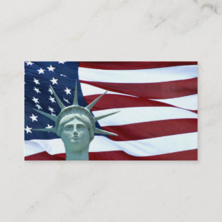 Freiheitsstatue und amerikanische Flagge Visitenkarte