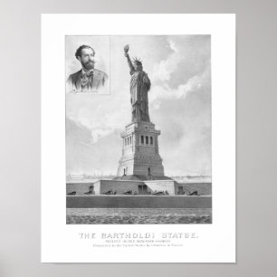 Freiheitsstatue und Bartholdi Porträt Poster