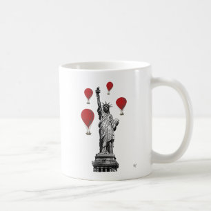 Freiheitsstatue und glühende Luft-Ballone Kaffeetasse