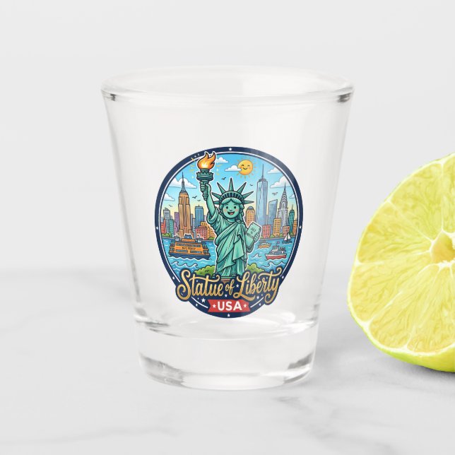 Freiheitsstatue USA Schnapsglas (Vorderseite)