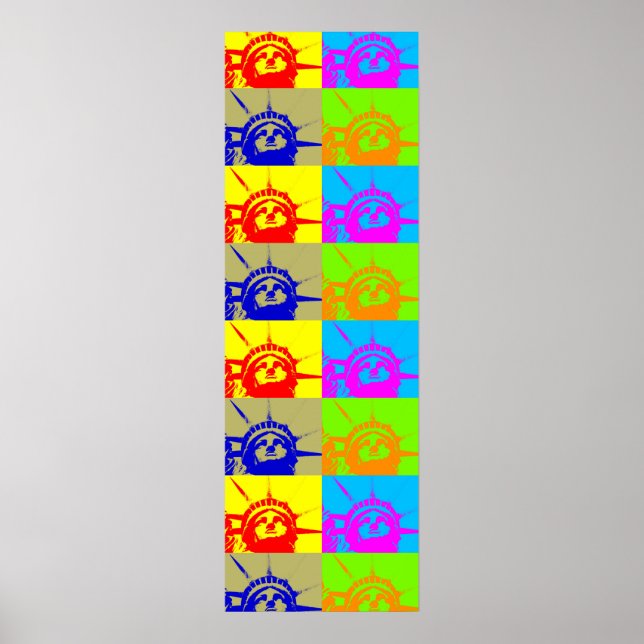 Freiheitsstatue Vier-Farben-Pop Poster drucken (Vorne)