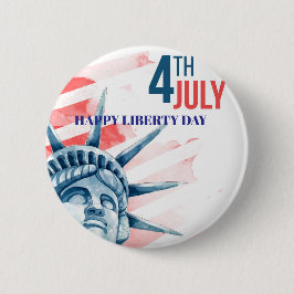 Freiheitsstatue Vierte Juli Zoll Button
