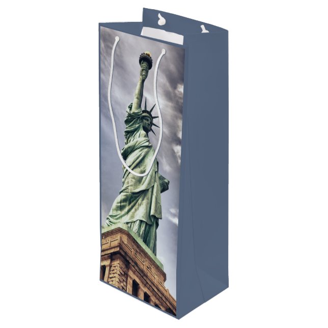 Freiheitsstatue Weingeschenktasche Geschenktüte Für Weinflaschen (Rückseite Schrägansicht)