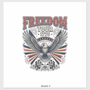 Freiheitstour 1776 Vintage-Adler Patriotisches Hem Aufkleber