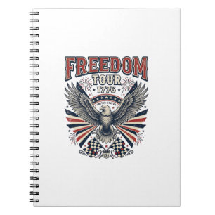 Freiheitstour 1776 Vintage-Adler Patriotisches Hem Notizblock