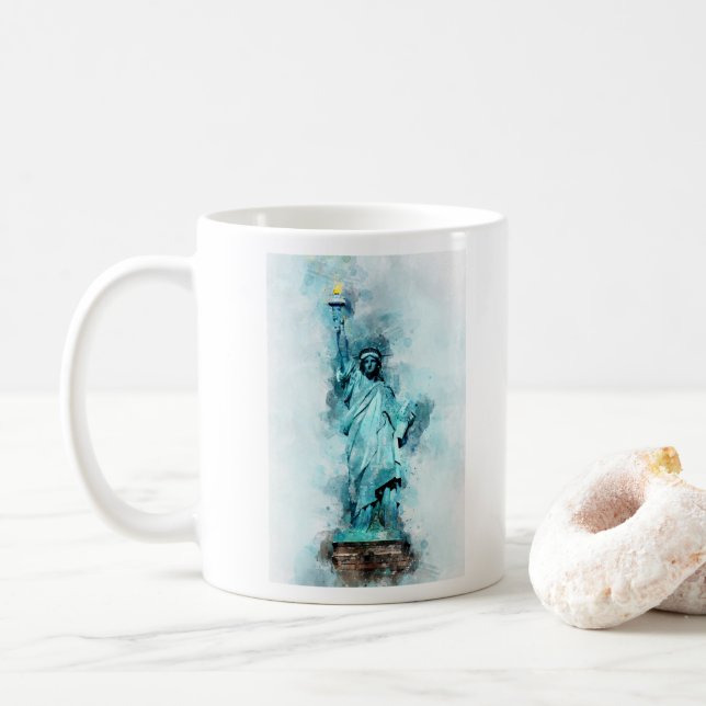 Freiheitswasserstatue Kaffeetasse (Mit Donut)