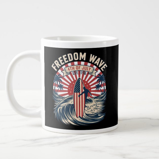 Freiheitswelle 4. Juli Jumbo-Tasse (Links)