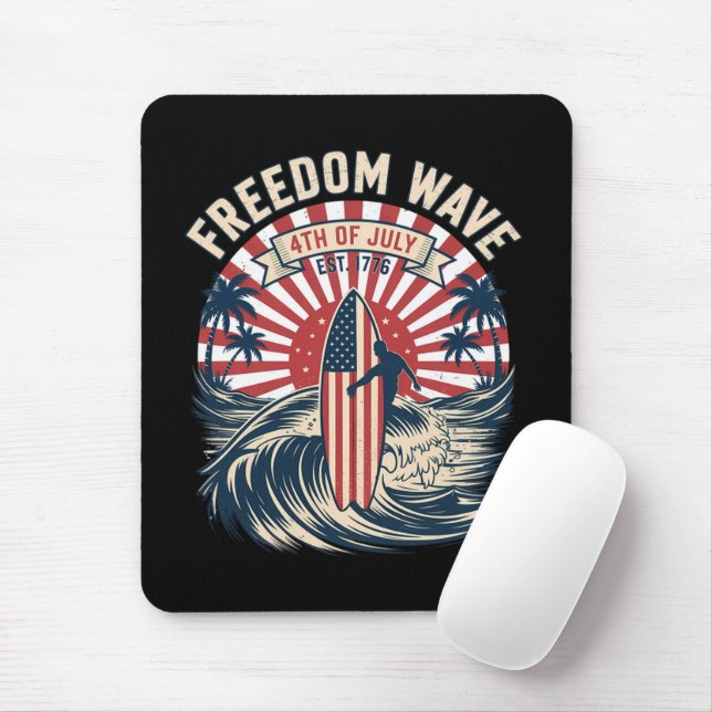 Freiheitswelle 4. Juli Mousepad (Mit Mouse)