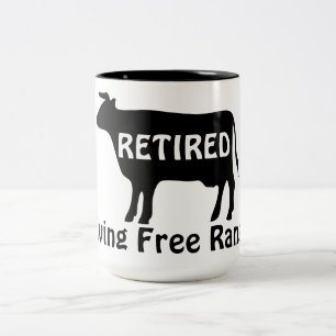 Freiland-Lebenslustige Kuh Thema Ruhestand Zweifarbige Tasse