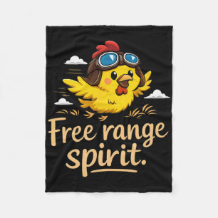 Freilaufender Geist Süßes Huhn mit Pilotenbrille Fleecedecke