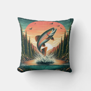 Freiluftmensch Forelle Natur Kissen