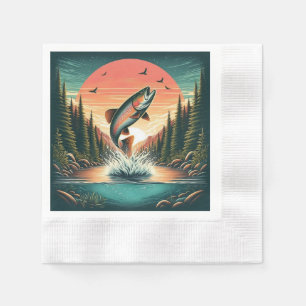 Freiluftmensch Forelle Natur Serviette