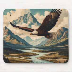 Freiluftmensch Weißkopfseeadler Gebirgszug Mousepad