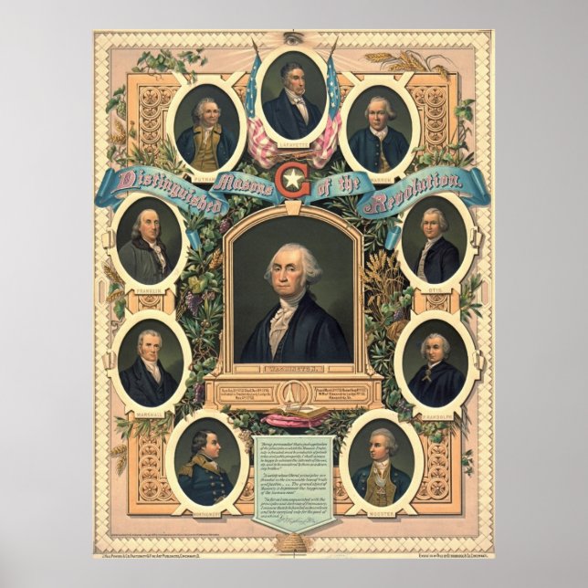 Freimaurer der Amerikanischen Revolution 1876 Poster (Vorne)
