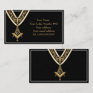 Freimaurer Freimaurerei Symbol Maurer Schwarz Gold Visitenkarte