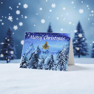 Freimaurer Masonic Quadrat und Zirkel Weihnachten Dankeskarte