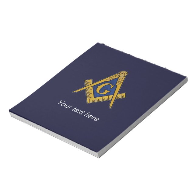 Freimaurer Masonic Square Compass Navy Blau Notizblock (Rotiert)