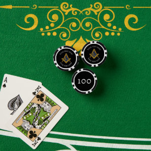 Freimaurer Maurer Freimaurer Schwarzes Quadrat und Pokerchips
