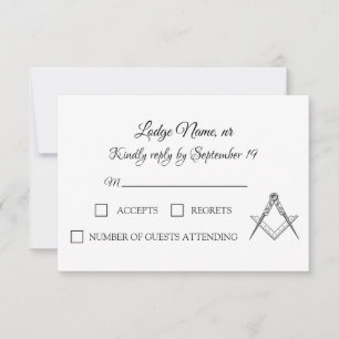 Freimaurer-Maurerei-Maurer RSVP Karte