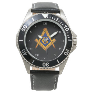 Freimaurer Quadrat- und Kompass-Wohltätigkeits-Mau Armbanduhr