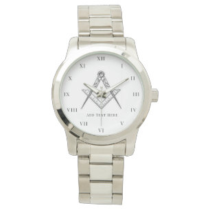 Freimaurer Quadrat- und Kompass-Wohltätigkeits-Mau Armbanduhr