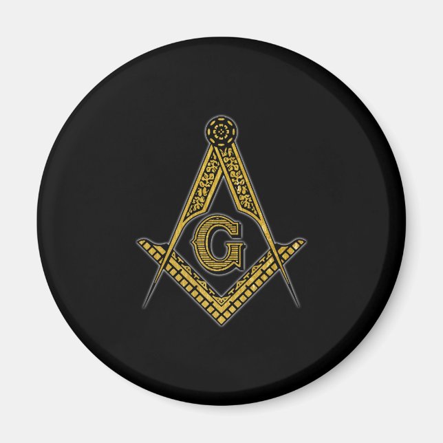 Freimaurer (Schwarz & Gold) Magnet (Vorne)