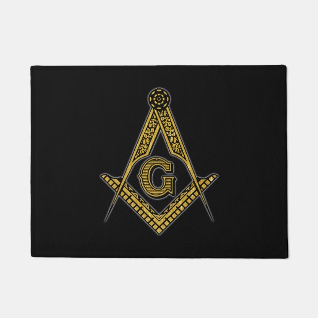 Freimaurer (Schwarzes u. Gold) Fußmatte (Vorderseite)