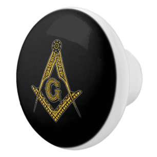 Freimaurer (Schwarzes u. Gold) Keramikknauf
