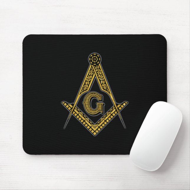 Freimaurer (Schwarzes u. Gold) Mousepad (Mit Mouse)