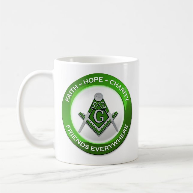 Freimaurer-Tasse Grün Kaffeetasse (Links)