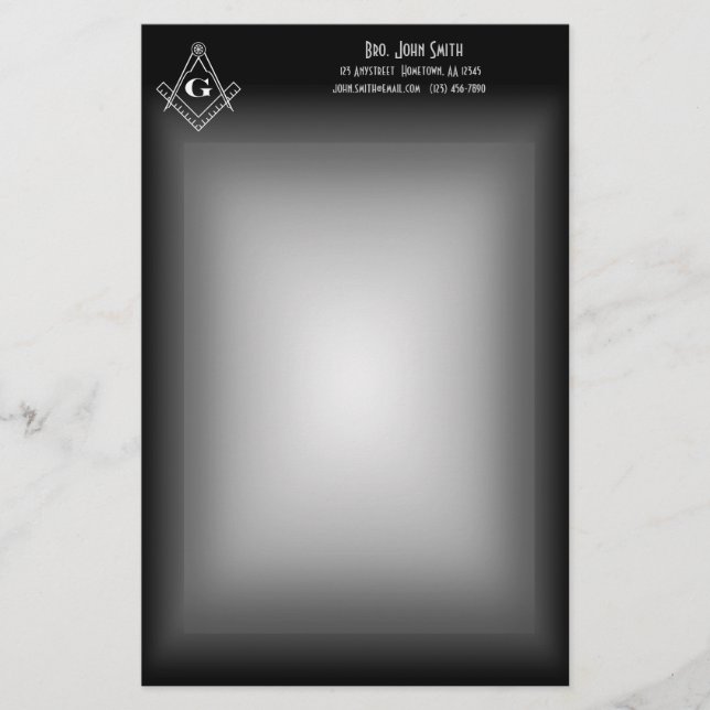 Freimaurerbriefpapier Briefpapier (Vorderseite)