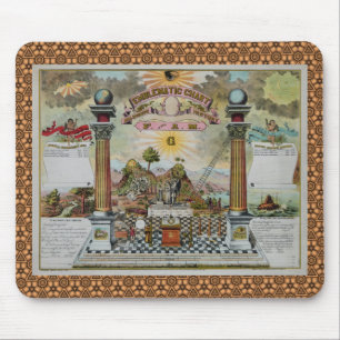Freimaurerdiagramm (mit Zollgrenze) Mousepad