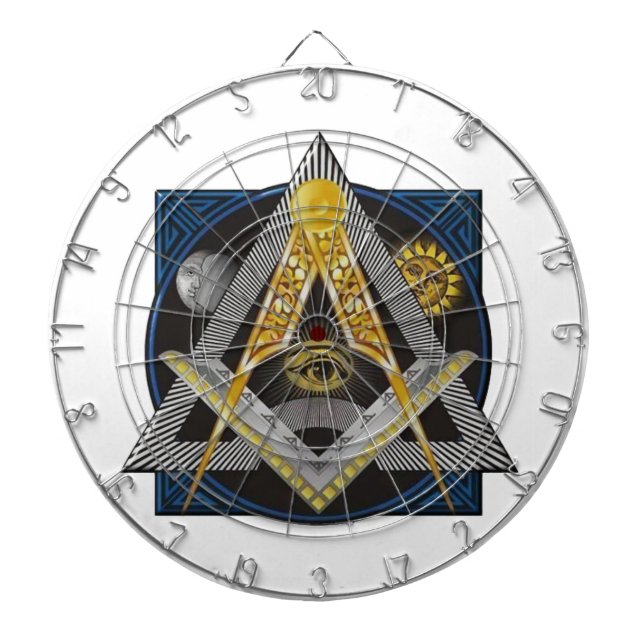 Freimaurerei-Emblem Dartscheibe (vorne)