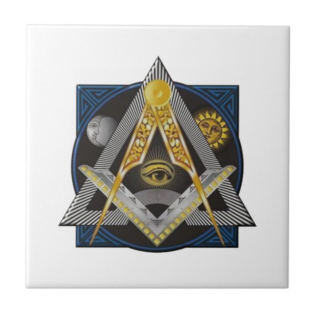 Freimaurerei-Emblem Fliese (Vorderseite)
