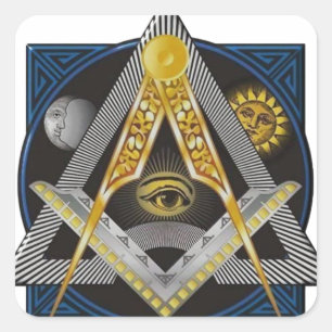 Freimaurerei-Emblem Quadratischer Aufkleber