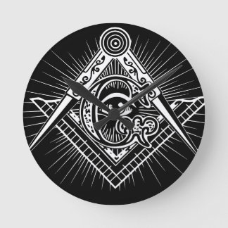 Freimaurerei-Masonic-Mauerwerk Runde Wanduhr