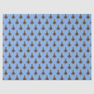 Freimaurerei-Muster (blau) Seidenpapier