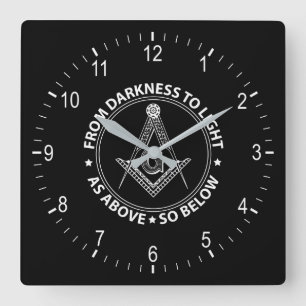 Freimaurerei Quadratische Wanduhr