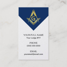 Freimaurerei Visitenkarten, Masonic Blue Navy Gold Visitenkarte