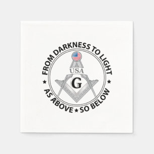 Freimaurerei-Zeichen USA Serviette