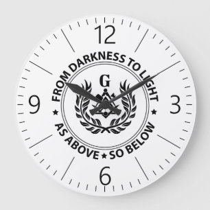 Freimaureremblem Große Wanduhr